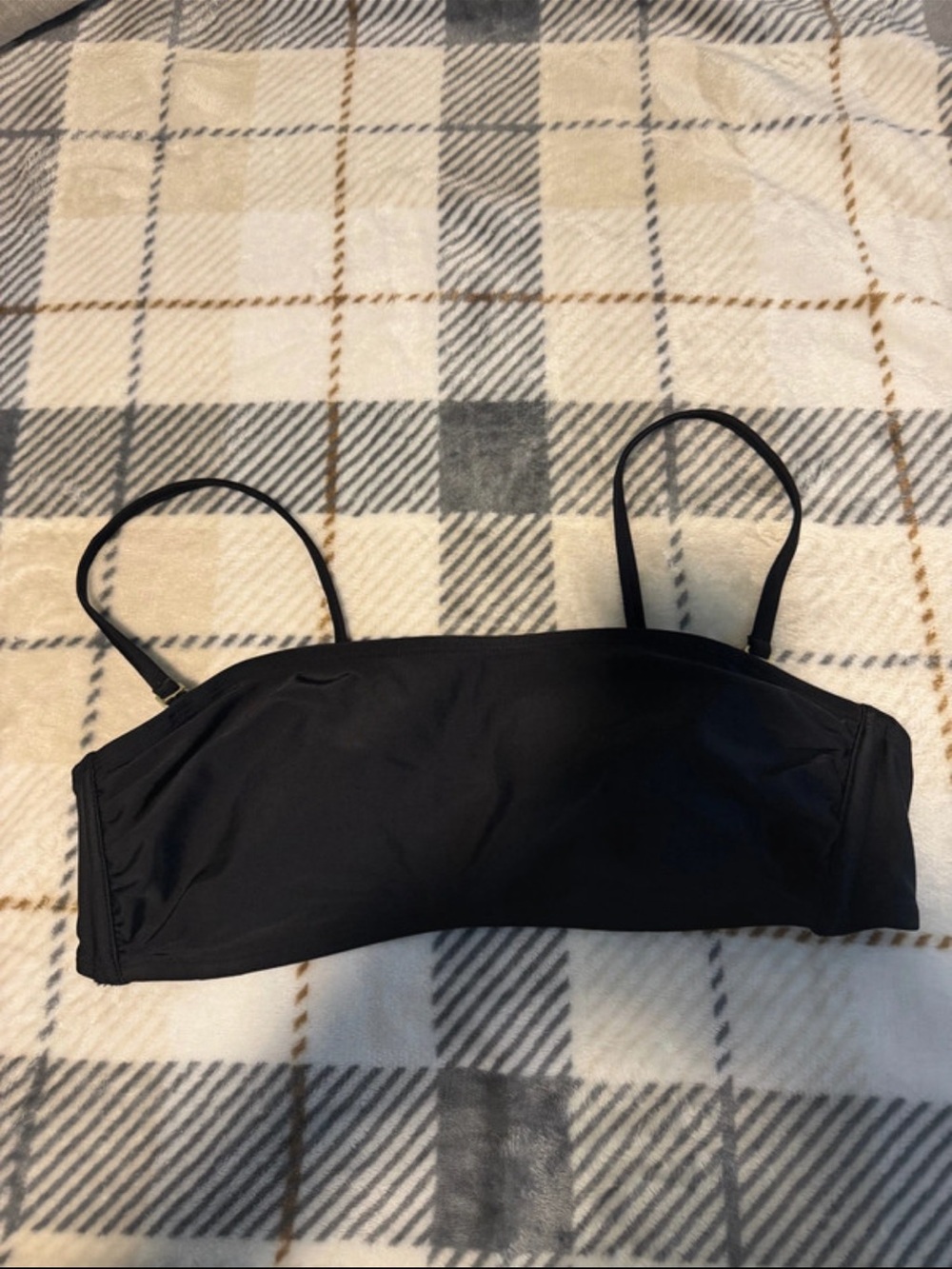 Black Bandeau Swim Top with Adjustable and detachable Straps